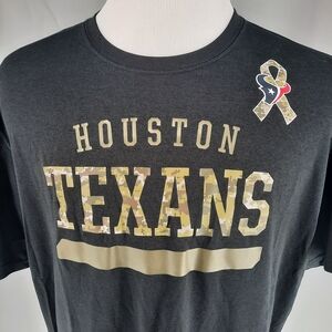 Nike Houston Texans Salute The Troops Black T-Shirt Men's 2XL Football Camo XXL